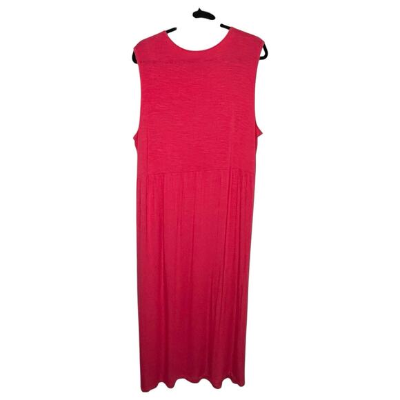 J. Jill Dress Size 2X Maxi Sleeveless Slinky Jersey Pomegranate Casual Pink NWT - Picture 2 of 7